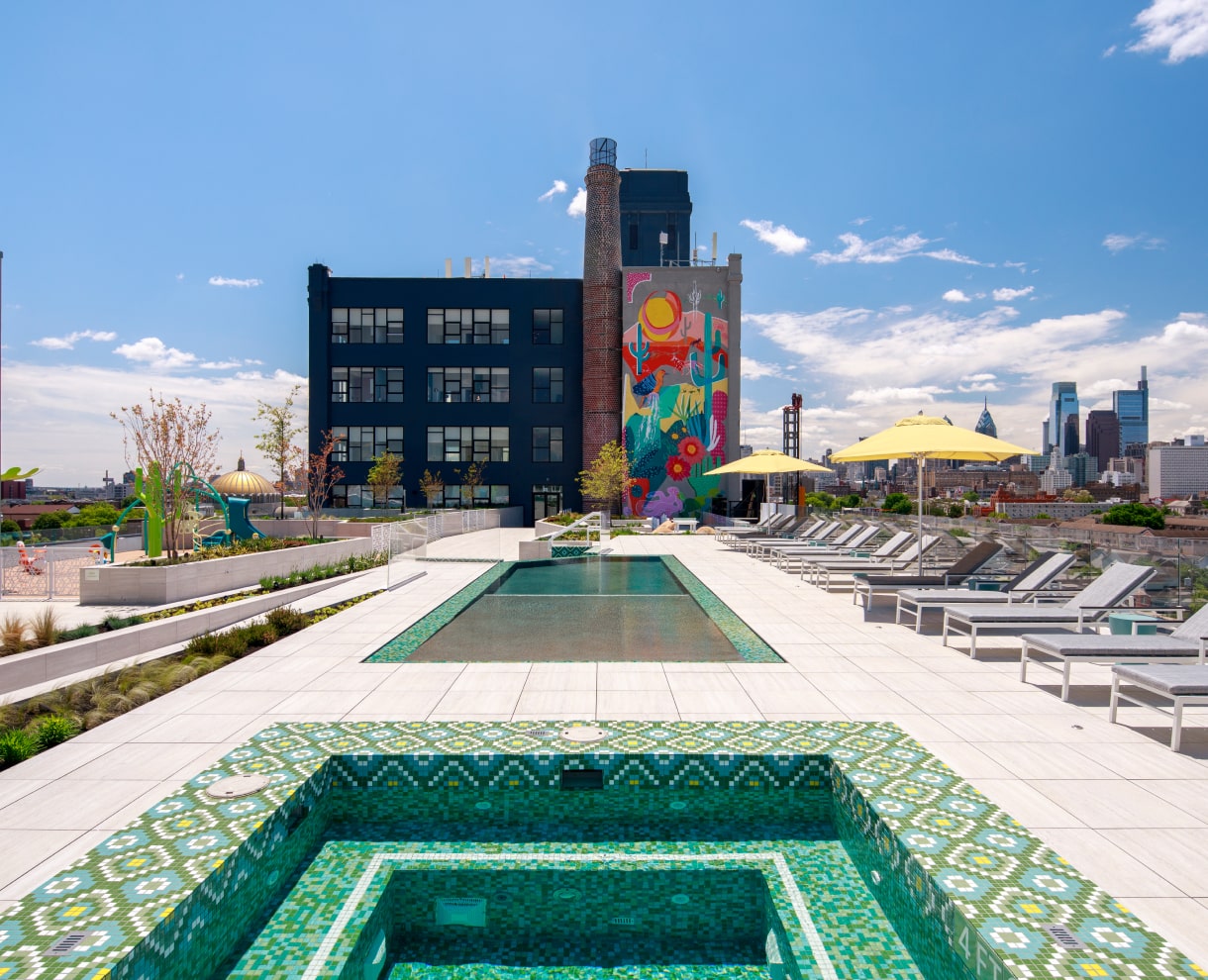 Poplar rooftop image with a pool