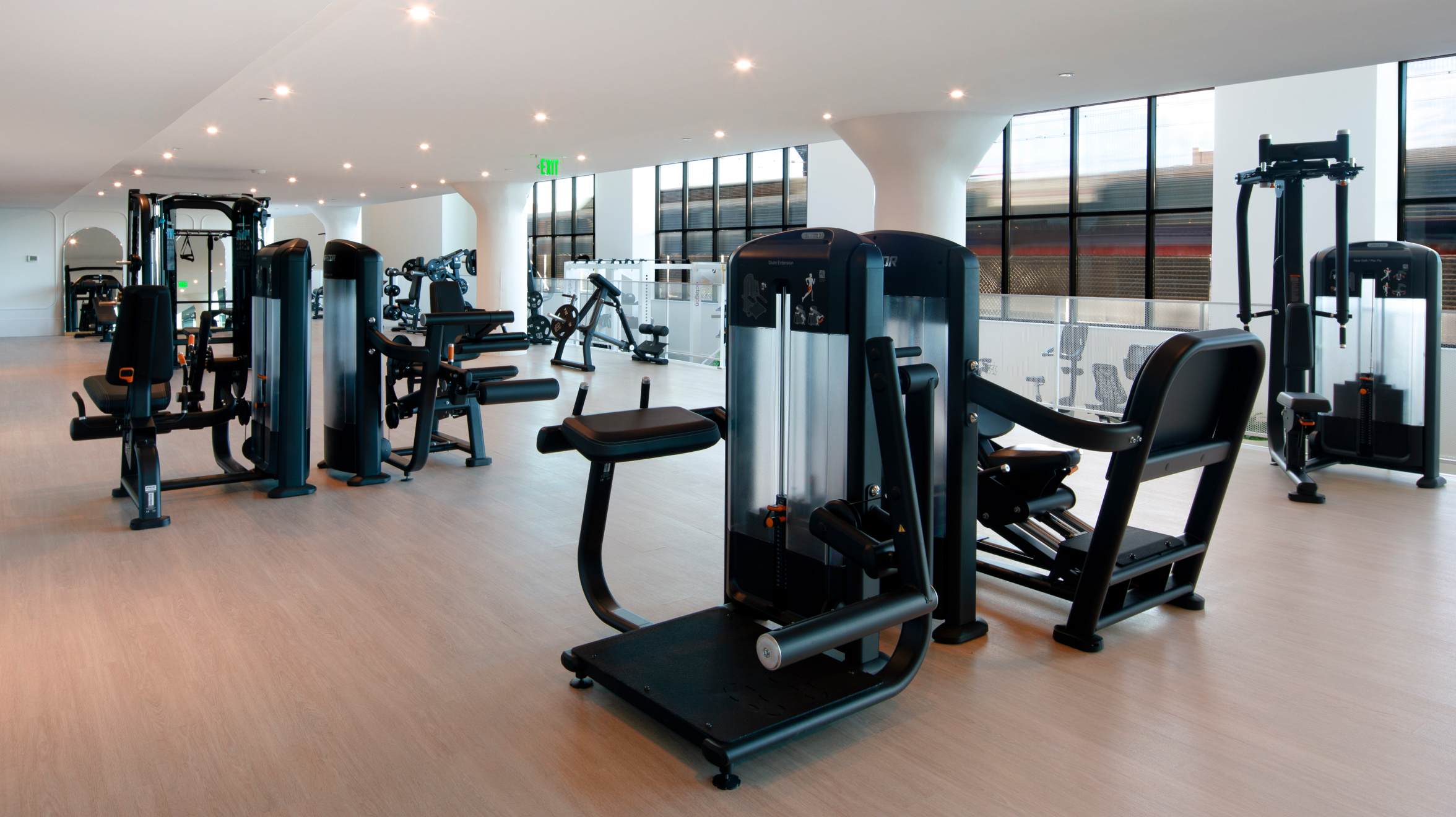 Gym with fitness equipment