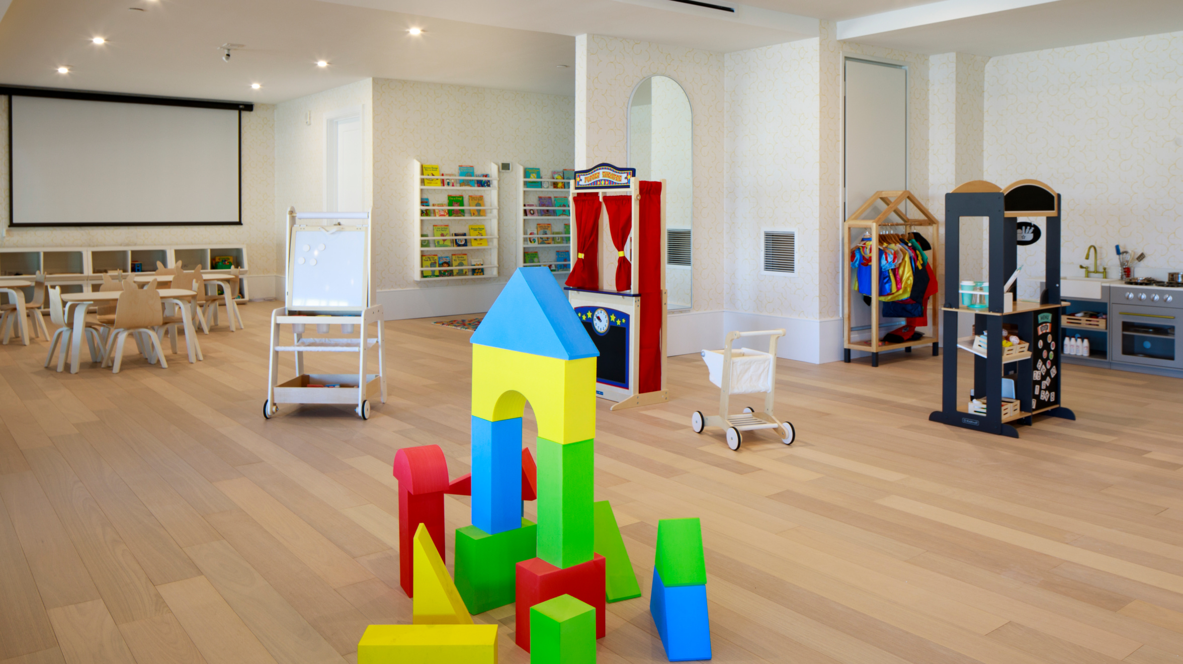 Playroom with kids play equipment