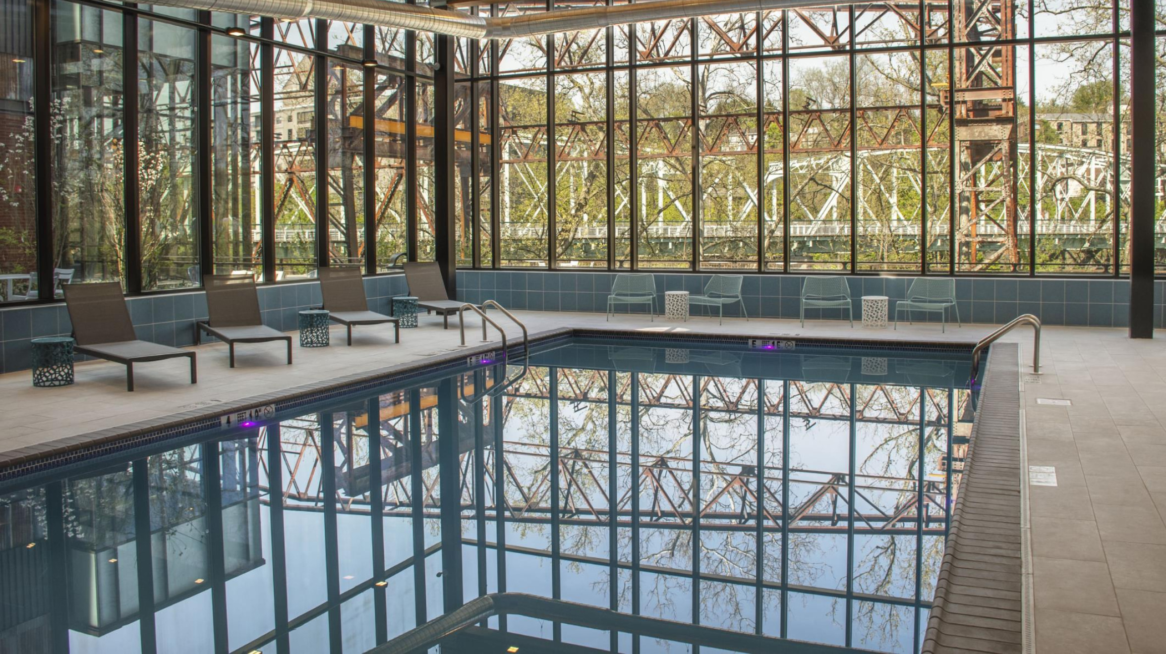 Pencoyd indoor swimming pool with chairs