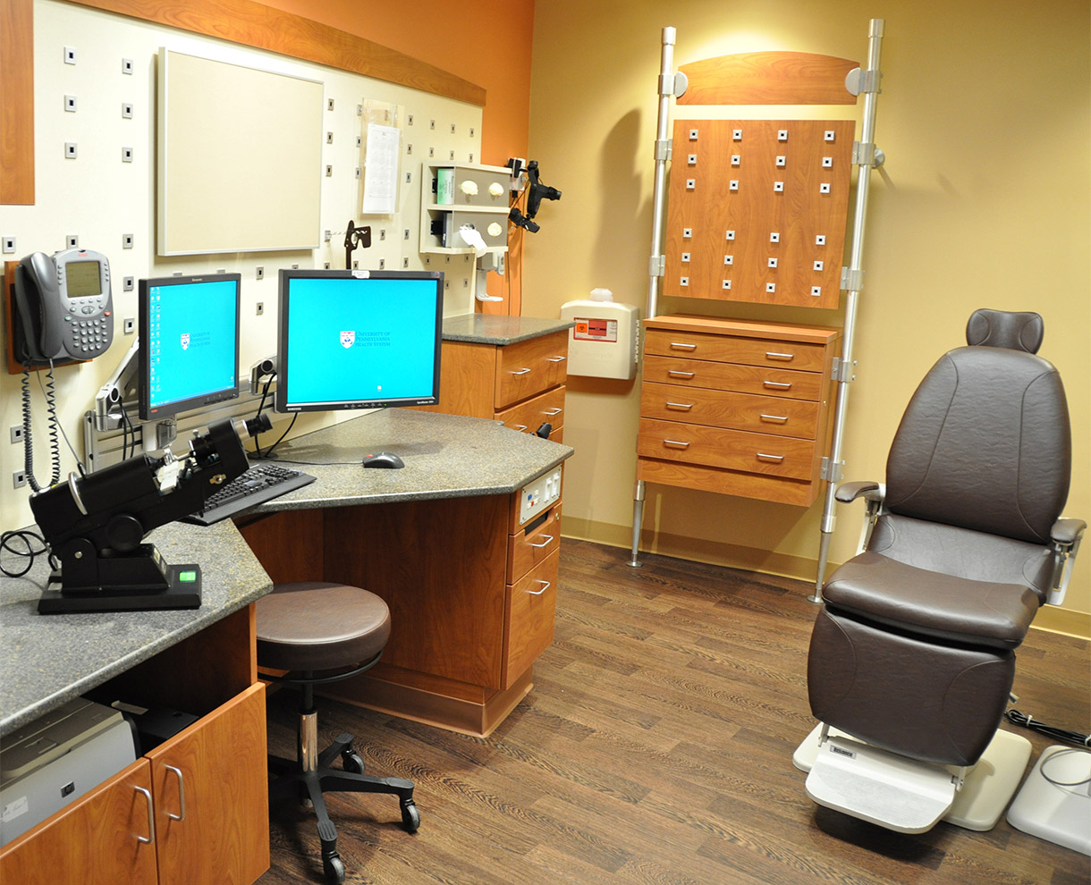 exam room in the Scheie Eye Institute.