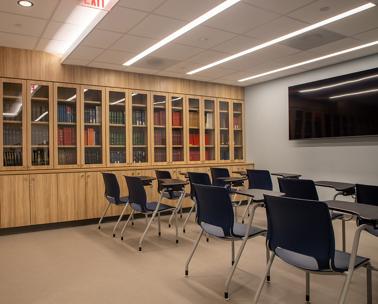 photo of the lecture hall and library