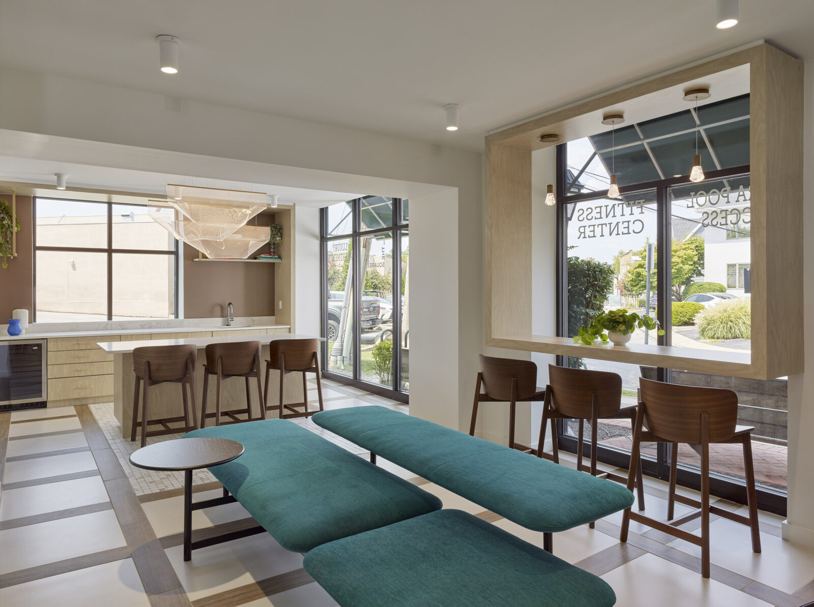 photo of the lobby's kitchenette